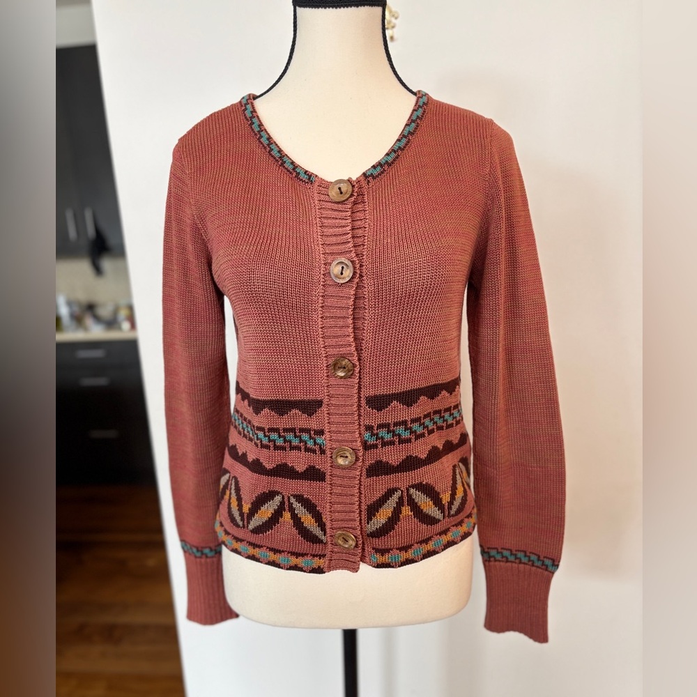 Peruvian Connection Knit Pima Cardigan Size XS Beautiful